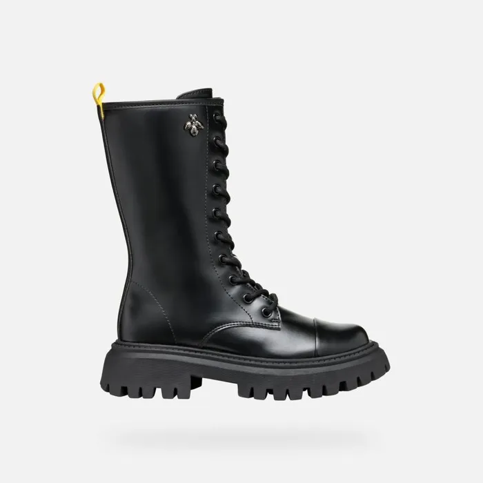 Kids Geox Ankle Boots MAQUINNENS GIRL Black High Boots Black