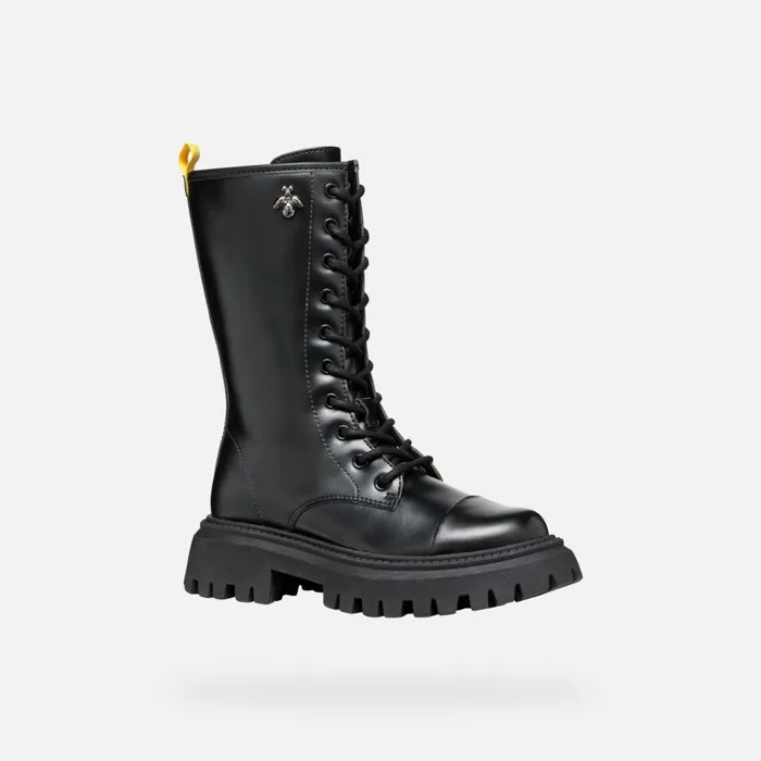 Kids Geox Ankle Boots MAQUINNENS GIRL Black High Boots Black