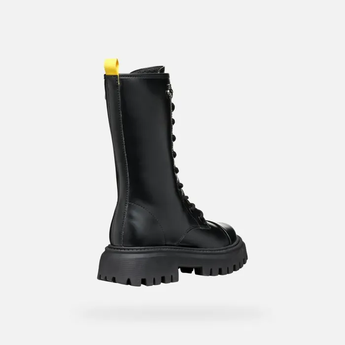 Kids Geox Ankle Boots MAQUINNENS GIRL Black High Boots Black