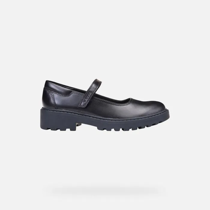 Kids Geox Ballerinas CASEY Junior Girl039s Black Leather Ballerina Flats Geox Black