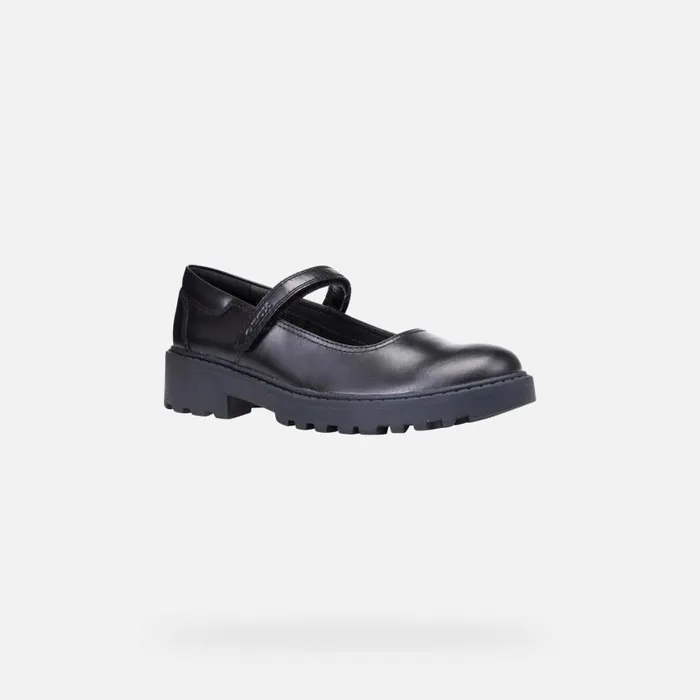 Kids Geox Ballerinas CASEY Junior Girl039s Black Leather Ballerina Flats Geox Black