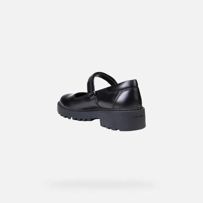 Kids Geox Ballerinas CASEY Junior Girl039s Black Leather Ballerina Flats Geox Black