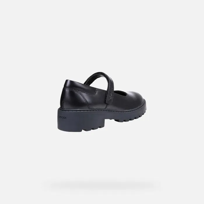 Kids Geox Ballerinas CASEY Junior Girl039s Black Leather Ballerina Flats Geox Black
