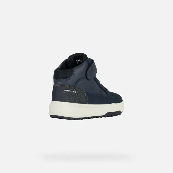 Kids Geox Boots BUNSHEE B ABX Waterproof Boots Navy Blue Junior Boy Geox Navyblack
