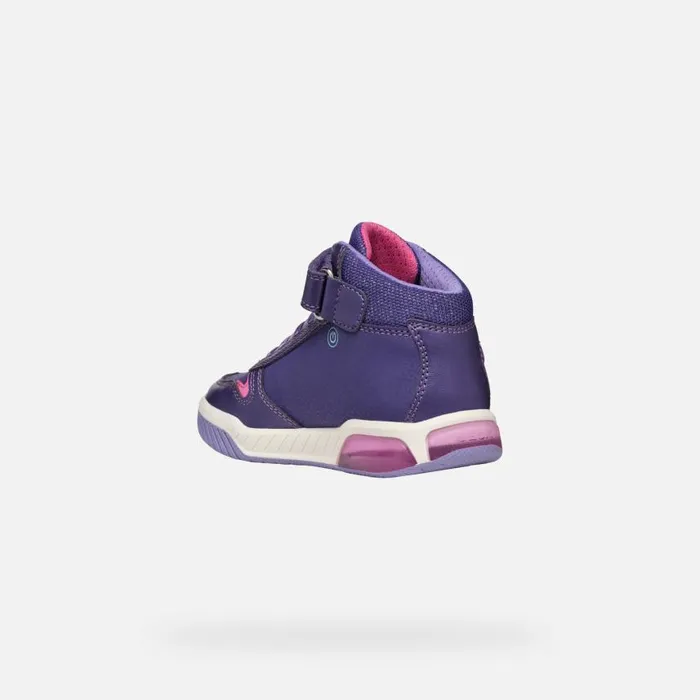 Kids Geox LightUp Shoes INEK GIRL VioletFuchsia High Top Sneakers Violetfuchsia