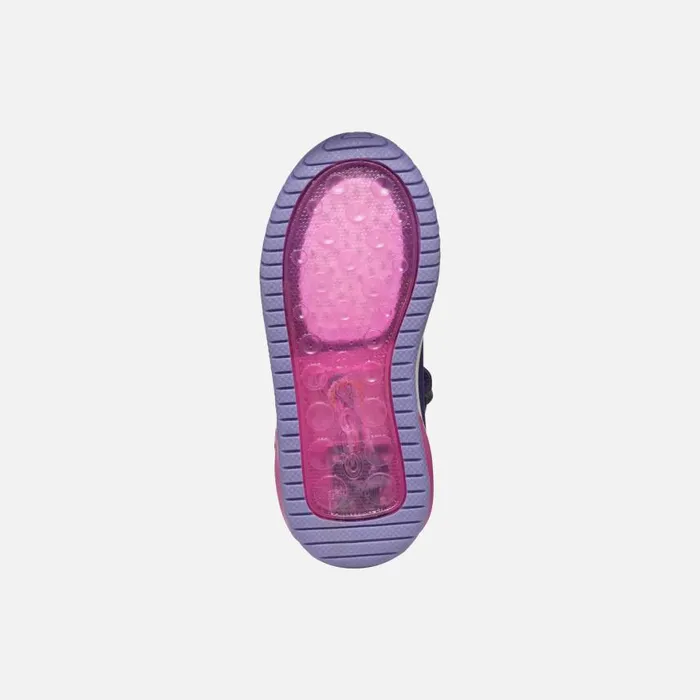 Kids Geox LightUp Shoes INEK GIRL VioletFuchsia High Top Sneakers Violetfuchsia