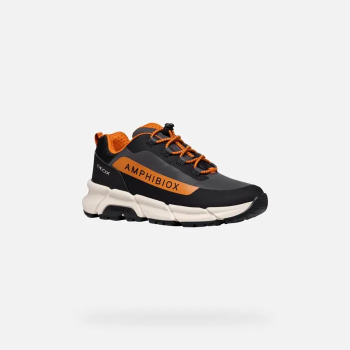 Kids Geox Sneakers FLEXYPER PLUS ABX BOY Dark GreyDark Orange Low Top Sneakers Dark Greydark Orange
