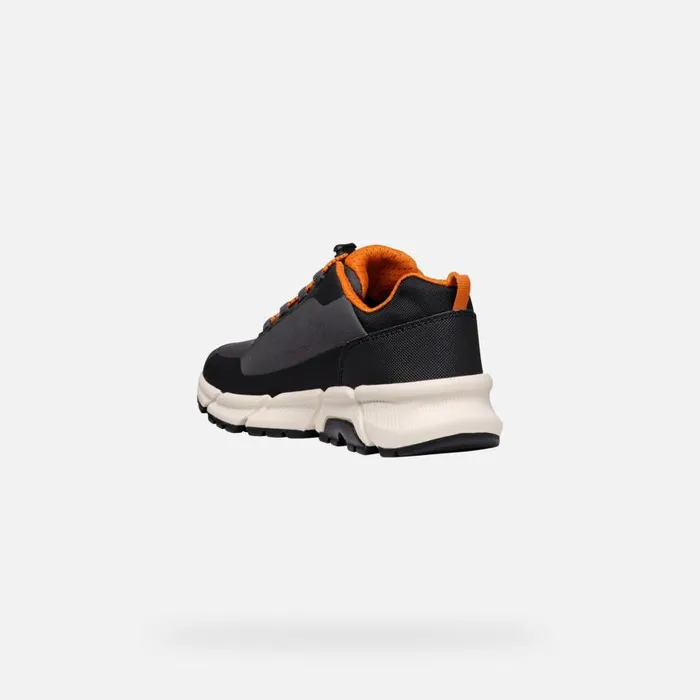 Kids Geox Sneakers FLEXYPER PLUS ABX BOY Dark GreyDark Orange Low Top Sneakers Dark Greydark Orange