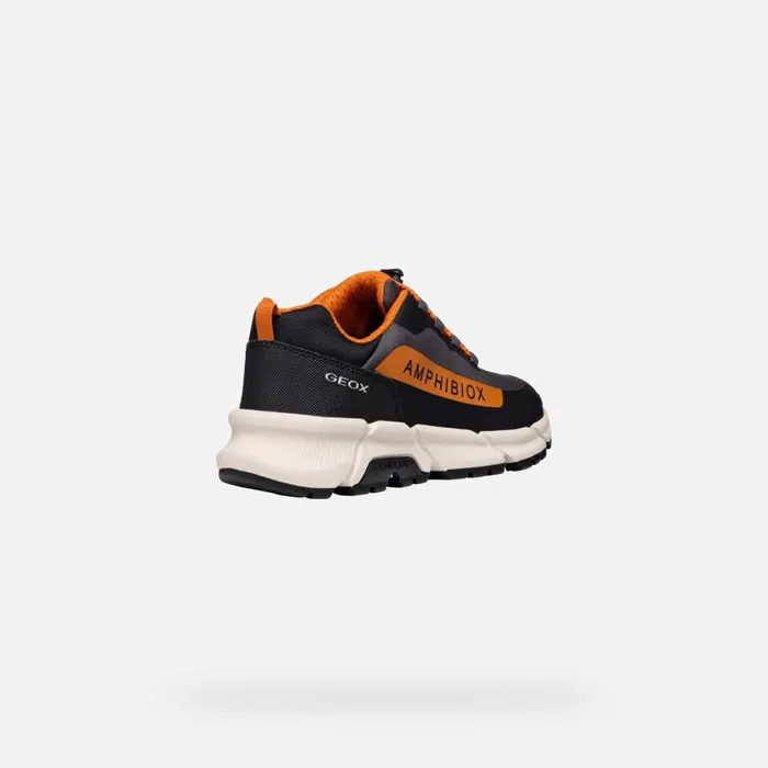 Kids Geox Sneakers FLEXYPER PLUS ABX BOY Dark GreyDark Orange Low Top Sneakers Dark Greydark Orange