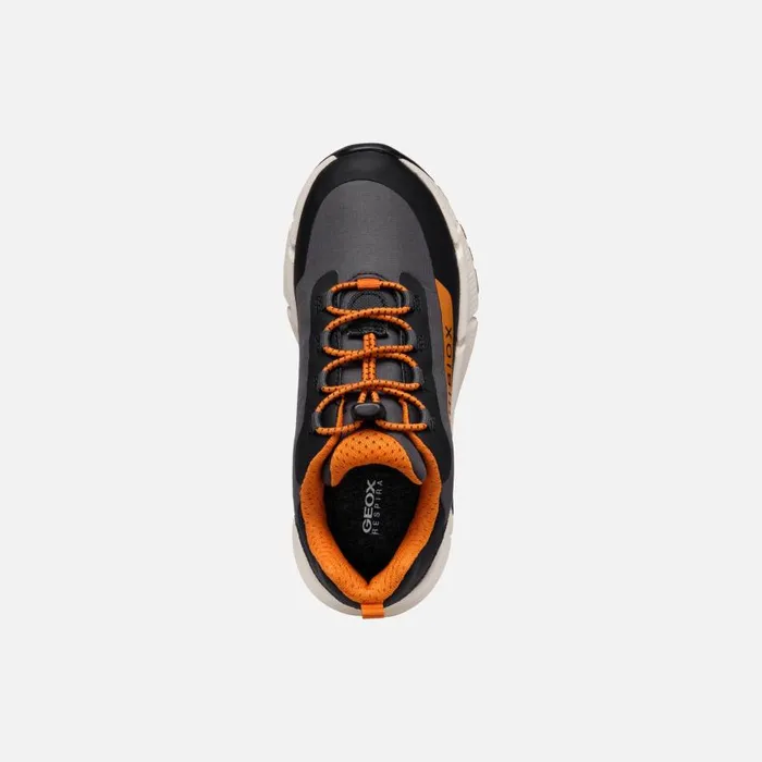 Kids Geox Sneakers FLEXYPER PLUS ABX BOY Dark GreyDark Orange Low Top Sneakers Dark Greydark Orange