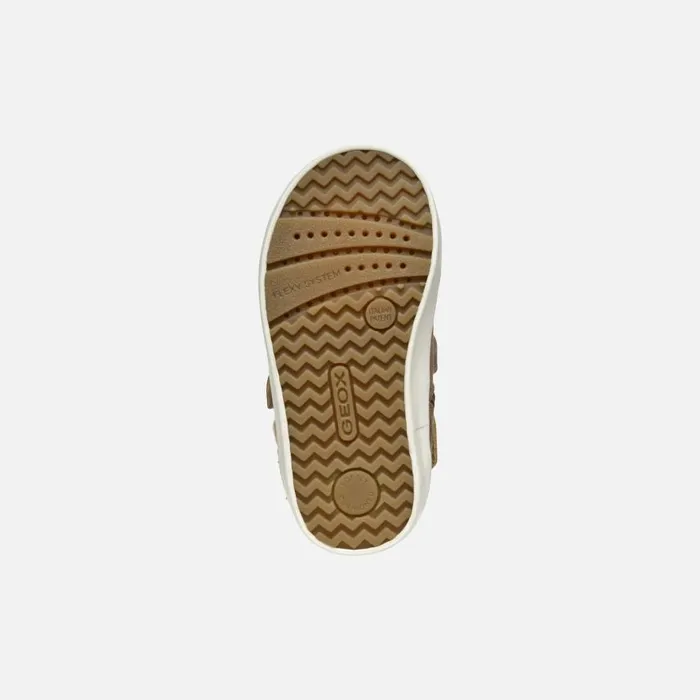 Kids Geox Sneakers KILWI TODDLER GIRL Dark Beige High Top Sneakers Dark Beige