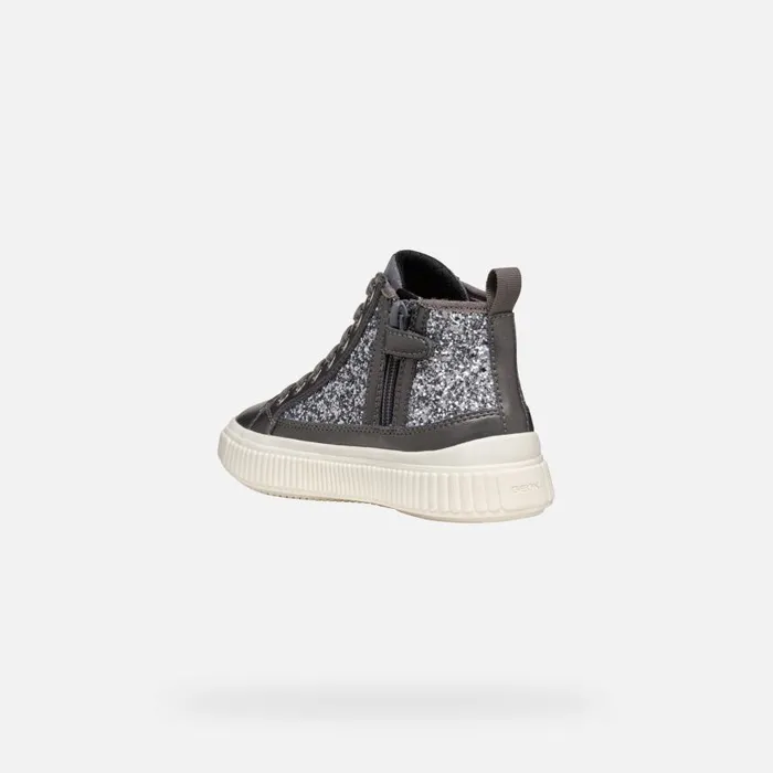 Kids Geox Sneakers LAQUINNY GIRL Dark Silver High Top Sneakers Dark Silver
