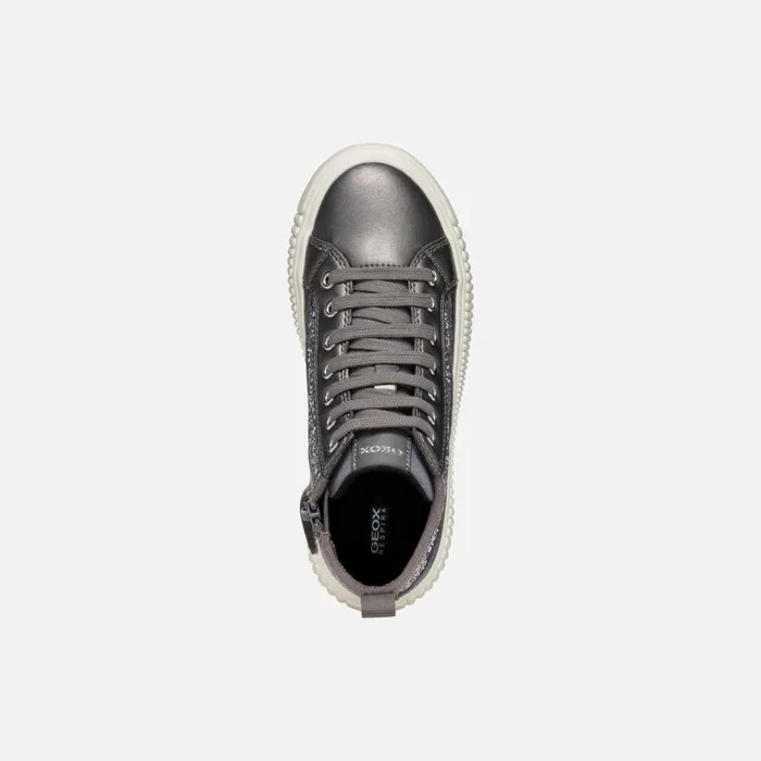 Kids Geox Sneakers LAQUINNY GIRL Dark Silver High Top Sneakers Dark Silver
