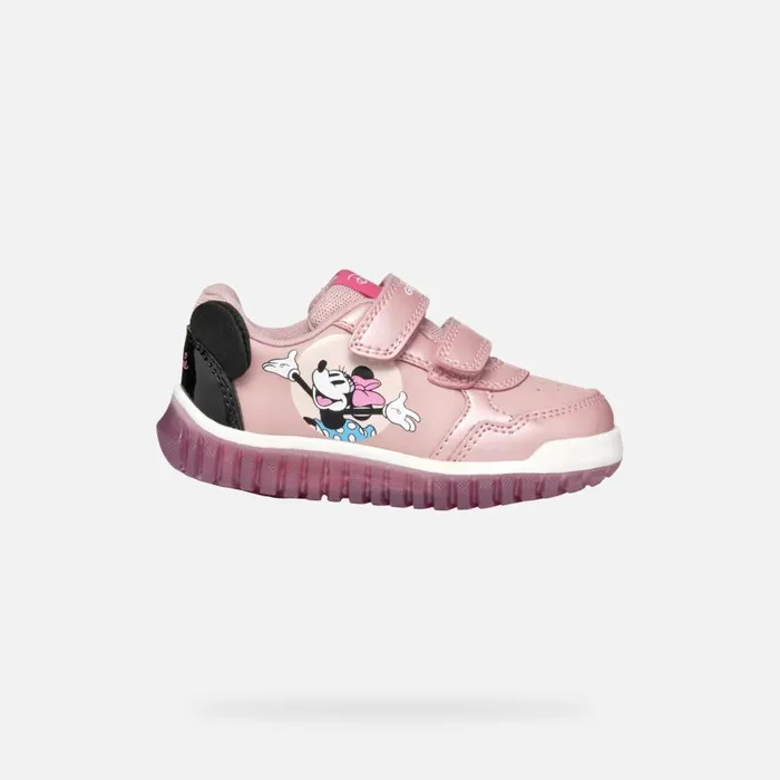 Kids Geox Sneakers LIGHTYLOO BABY Old RoseBlack Minnie Old Roseblack