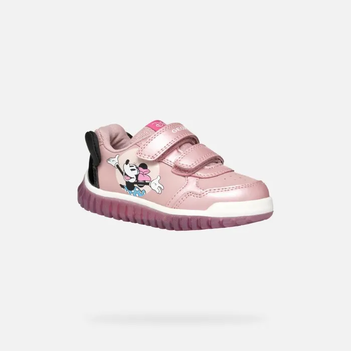 Kids Geox Sneakers LIGHTYLOO BABY Old RoseBlack Minnie Old Roseblack