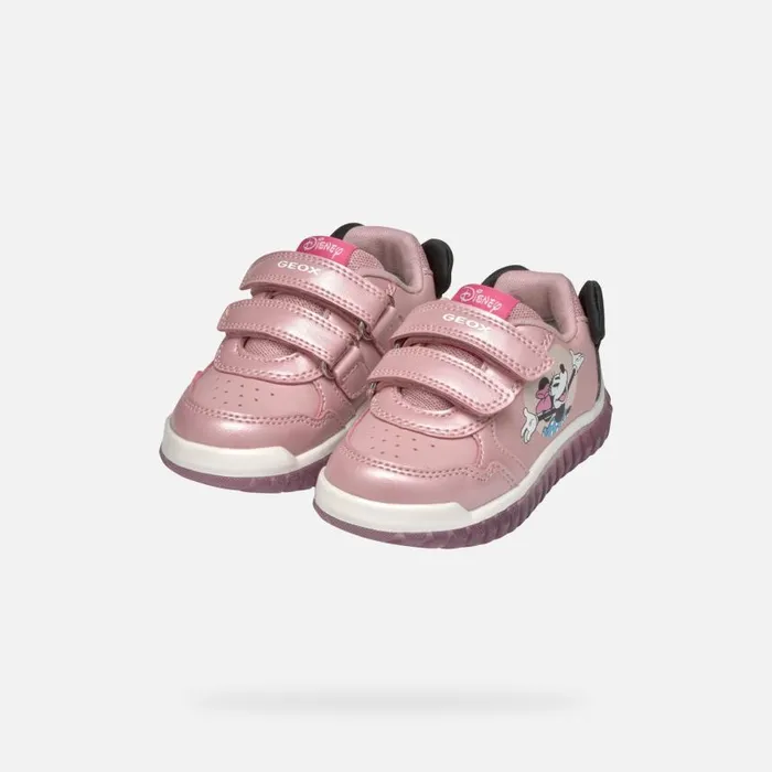 Kids Geox Sneakers LIGHTYLOO BABY Old RoseBlack Minnie Old Roseblack