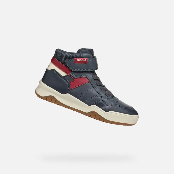 Kids Geox Sneakers PERTH BOY NavyDark Red High Top Sneakers Navydark Red