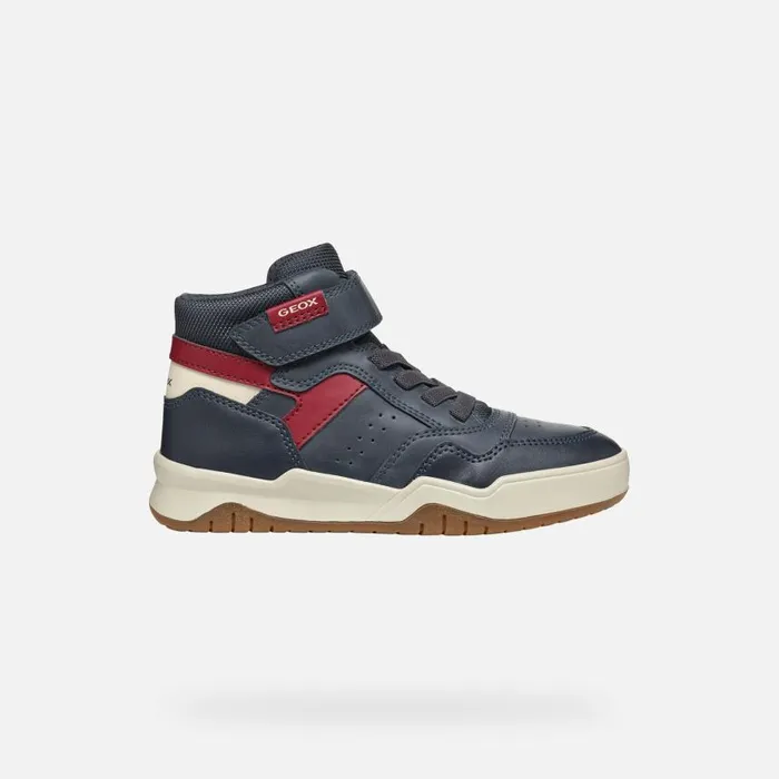 Kids Geox Sneakers PERTH BOY NavyDark Red High Top Sneakers Navydark Red