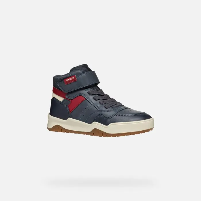Kids Geox Sneakers PERTH BOY NavyDark Red High Top Sneakers Navydark Red