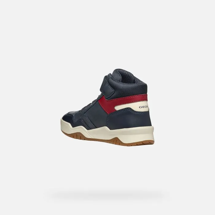 Kids Geox Sneakers PERTH BOY NavyDark Red High Top Sneakers Navydark Red