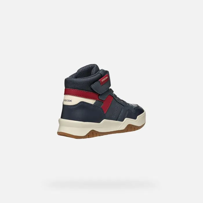 Kids Geox Sneakers PERTH BOY NavyDark Red High Top Sneakers Navydark Red