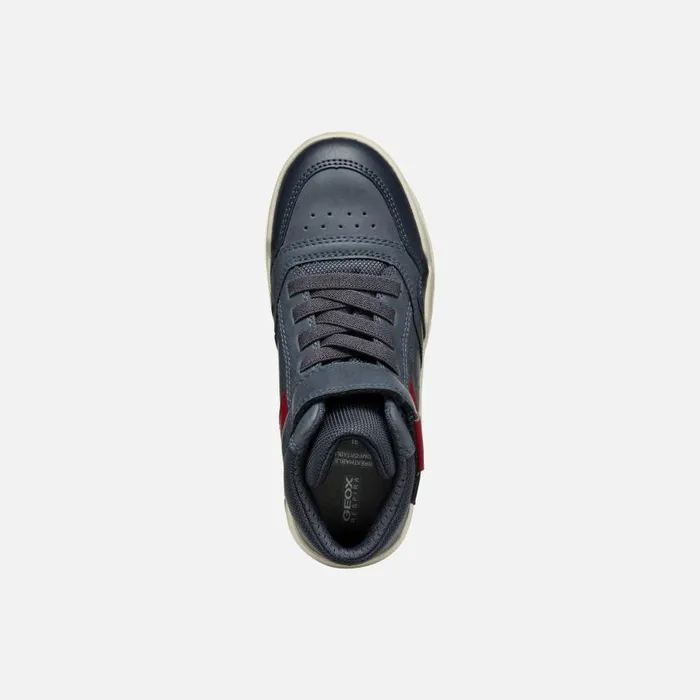 Kids Geox Sneakers PERTH BOY NavyDark Red High Top Sneakers Navydark Red