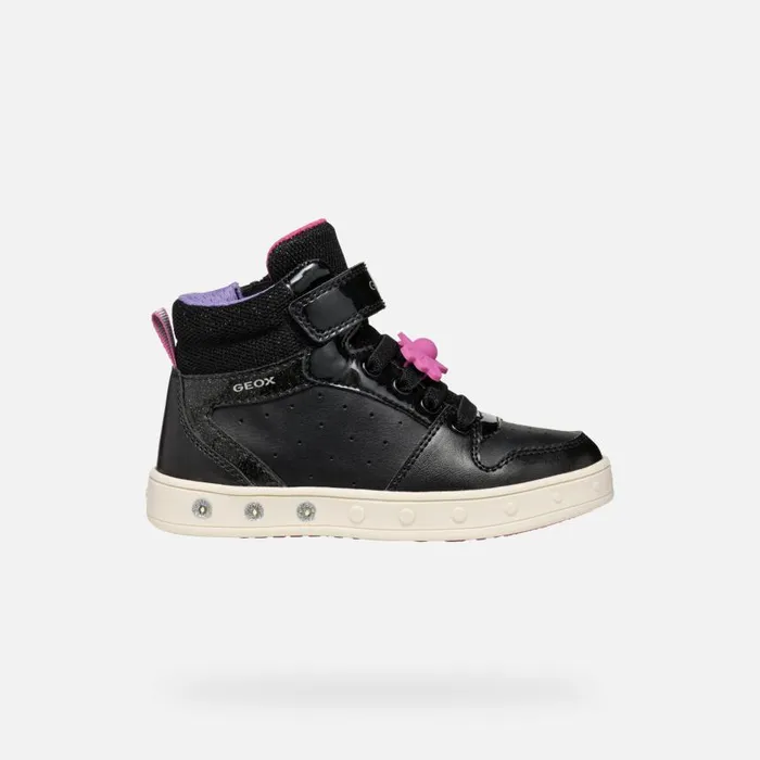 Kids Geox Sneakers SKYLIN GIRL BlackFuchsia High Top Sneakers Blackfuchsia