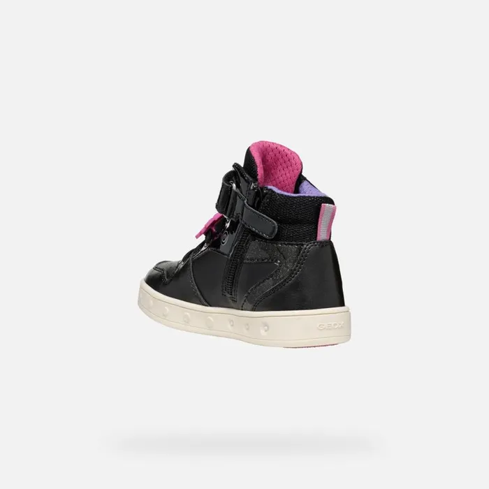Kids Geox Sneakers SKYLIN GIRL BlackFuchsia High Top Sneakers Blackfuchsia