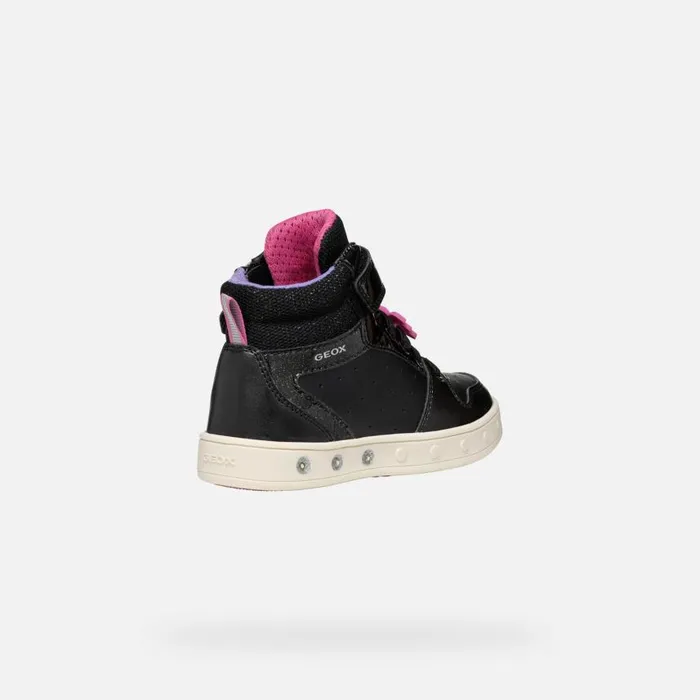 Kids Geox Sneakers SKYLIN GIRL BlackFuchsia High Top Sneakers Blackfuchsia