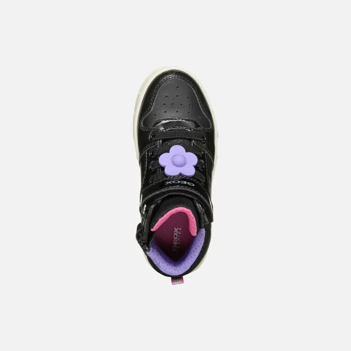 Kids Geox Sneakers SKYLIN GIRL BlackFuchsia High Top Sneakers Blackfuchsia