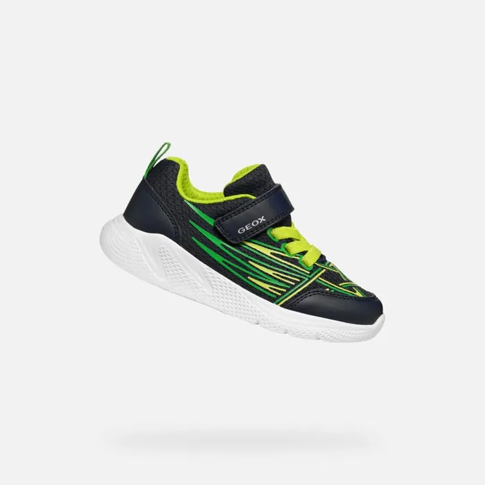 Kids Geox Sneakers SPRINTYE BOY NavyLime Low Top Sneakers Navylime