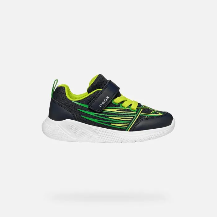 Kids Geox Sneakers SPRINTYE BOY NavyLime Low Top Sneakers Navylime