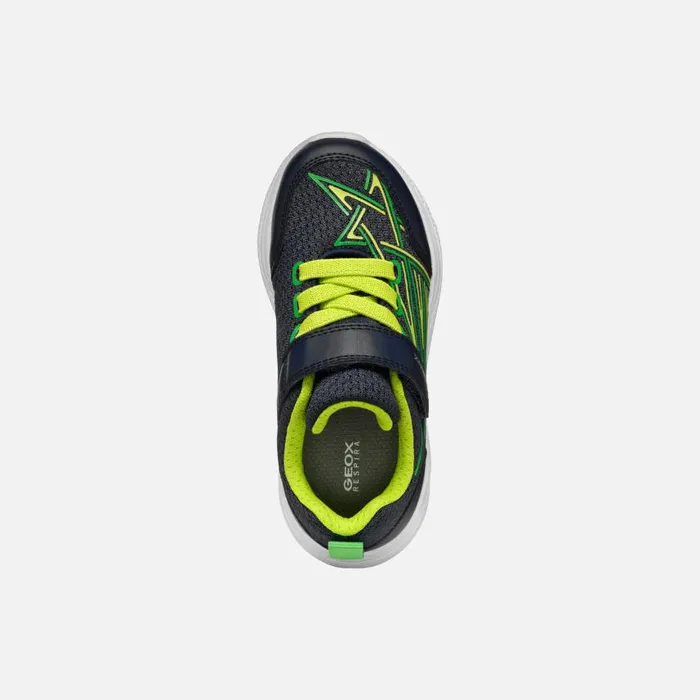 Kids Geox Sneakers SPRINTYE BOY NavyLime Low Top Sneakers Navylime