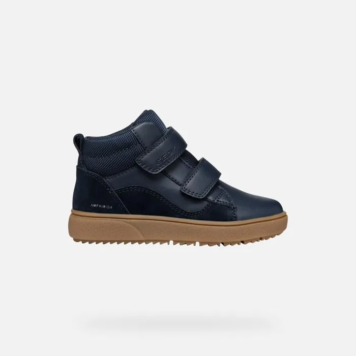 Kids Geox Sneakers THELEVEN ABX BOY NavyCaramel Waterproof Trainers Navycaramel