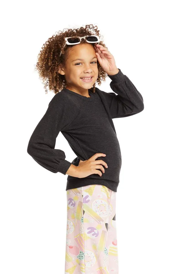 Kids Girls Chaser Brand Blouson Sleeve Licorice Raglan Pullover