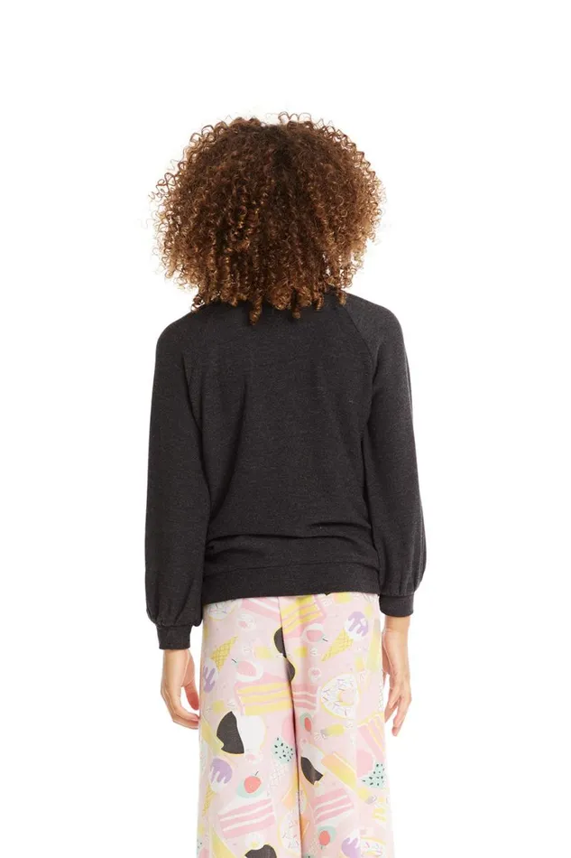 Kids Girls Chaser Brand Blouson Sleeve Licorice Raglan Pullover