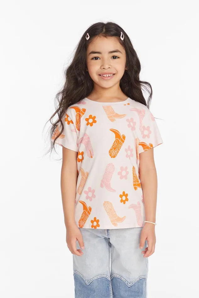 Kids Girls Chaser Brand Cowgirl Boots Girls Tee