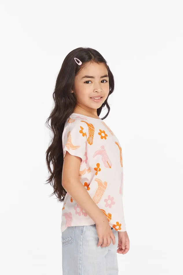 Kids Girls Chaser Brand Cowgirl Boots Girls Tee