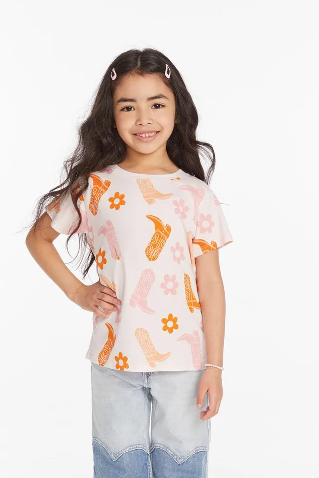 Kids Girls Chaser Brand Cowgirl Boots Girls Tee