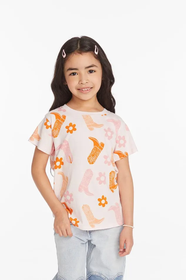 Kids Girls Chaser Brand Cowgirl Boots Girls Tee