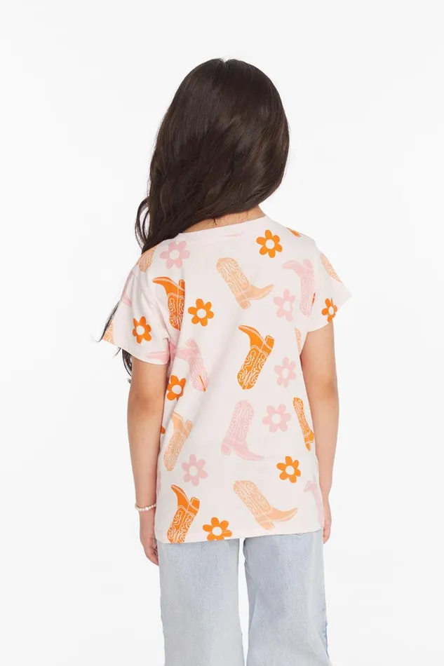 Kids Girls Chaser Brand Cowgirl Boots Girls Tee