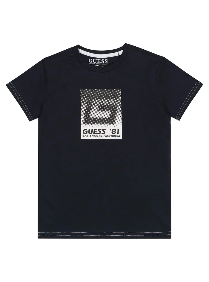 Kids Little Boy GUESS Smart Blue Graphic Logo Tshirt 27