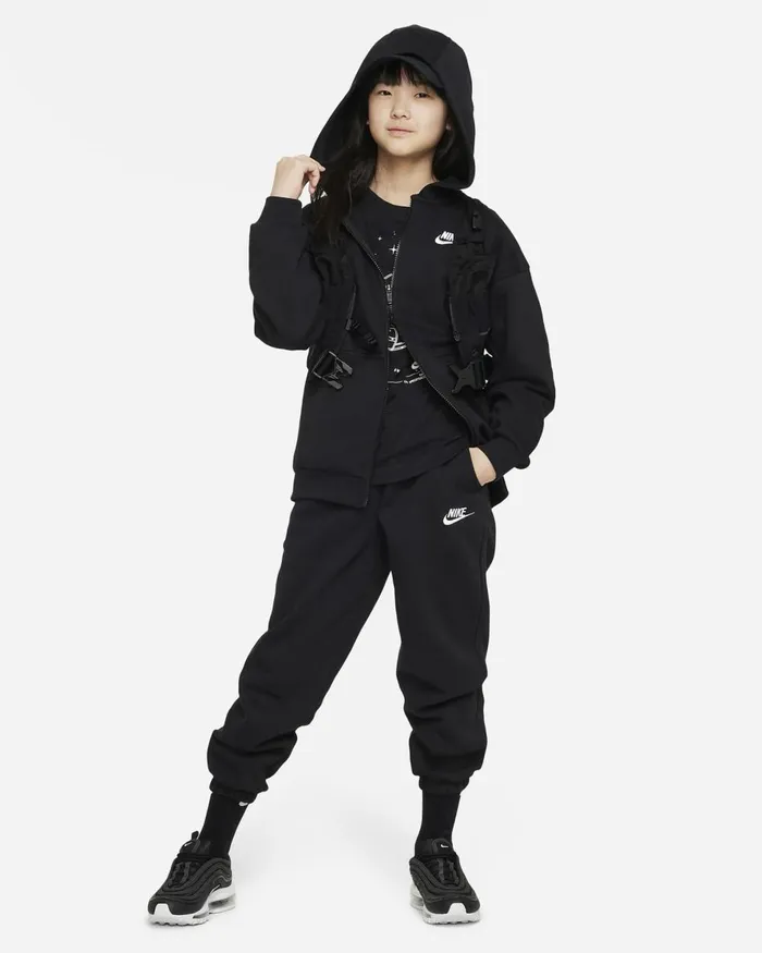 Kids Nike All Clothing Sportswear Club Fleece Blackwhite