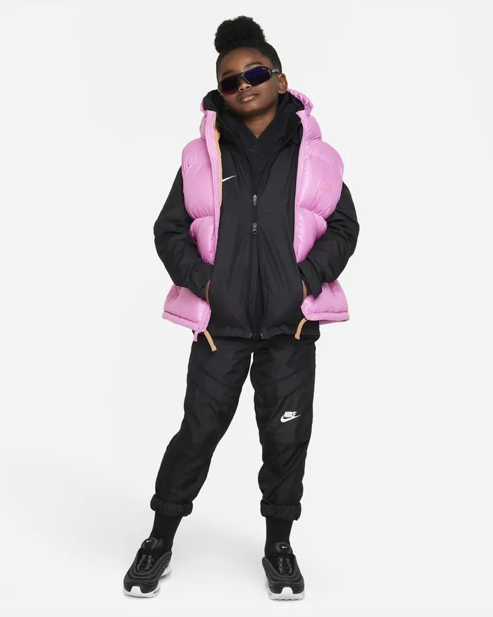 Kids Nike All Clothing Sportswear Heavyweight Synthetic Fill EasyOn Playful Pinkamber Brownpinksicle