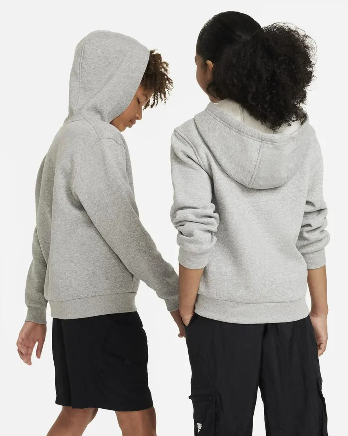 Kids Nike Hoodies And Sweatshirts Sportswear Club Fleece Dark Grey Heatherbase Greywhite