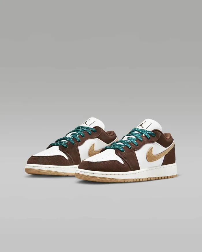 Kids Nike Jordan Air Jordan 1 Low SE Browntwinesailbrown