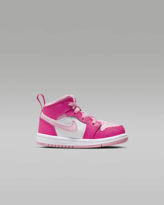 Kids Nike Jordan Jordan 1 Mid Whitefierce Pinkmedium Soft Pink