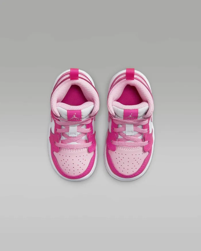 Kids Nike Jordan Jordan 1 Mid Whitefierce Pinkmedium Soft Pink