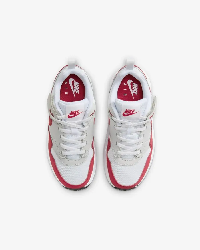 Kids Nike Younger Kids 3 8211 7 Years Air Max 1 EasyOn Neutral Greywhiteblackuniversity Red