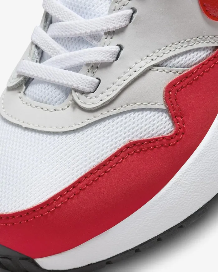 Kids Nike Younger Kids 3 8211 7 Years Air Max 1 EasyOn Neutral Greywhiteblackuniversity Red